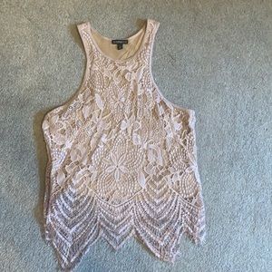 Mauve Pink Express Lace Tank Top size:XS